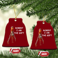 Funny Marcus the Worm in Ugly Christmas Sweater Ceramic Ornament Robert I Am the Gift Meme Holiday Humor - Wonder Print Shop