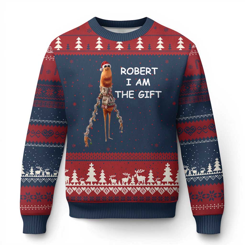 Funny Marcus the Worm in Ugly Xmas Sweater Ugly Christmas Sweater Robert I Am the Gift Meme Holiday Humor - Wonder Print Shop