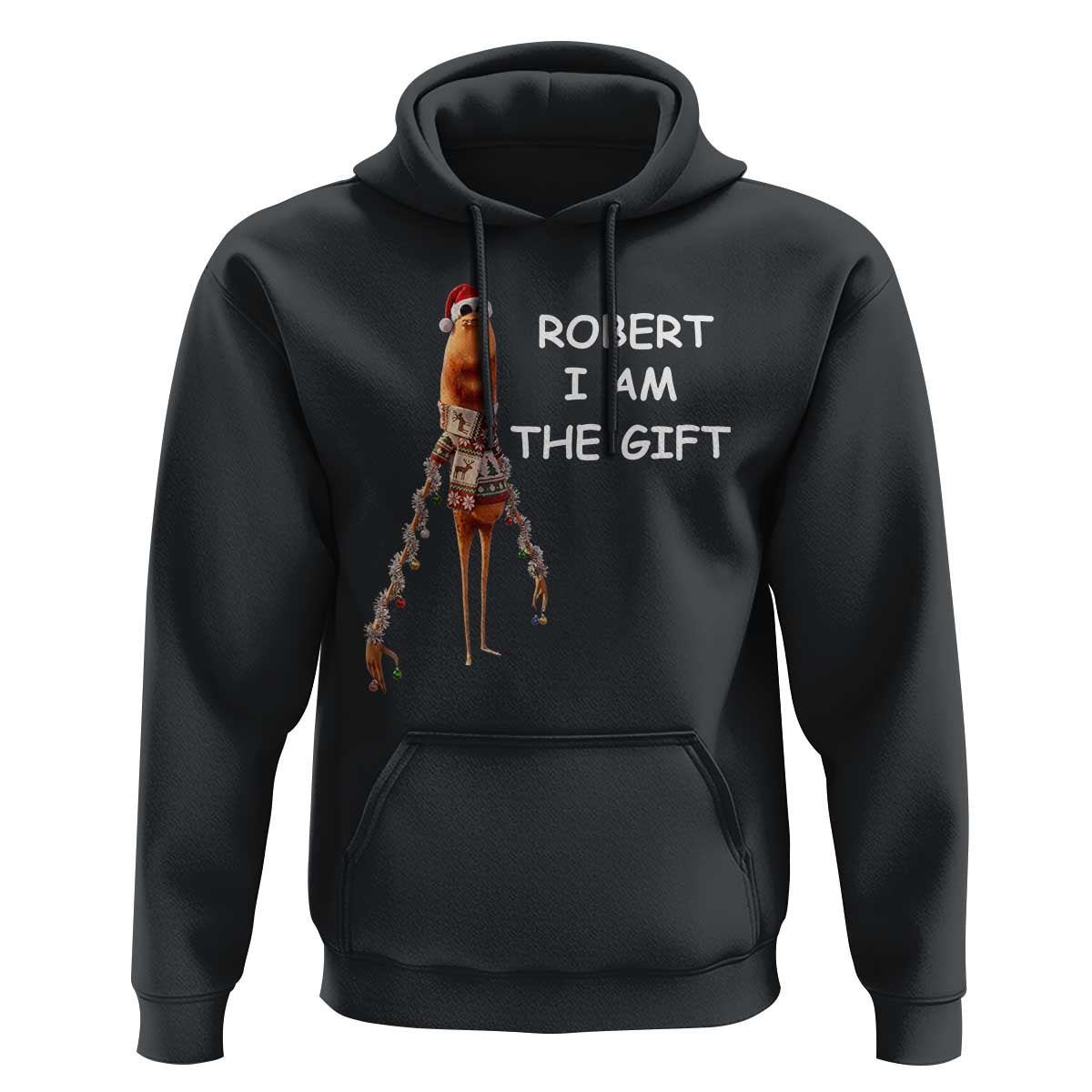 Funny Marcus the Worm in Ugly Christmas Sweater Hoodie Robert I Am the Gift Meme Holiday Humor - Wonder Print Shop