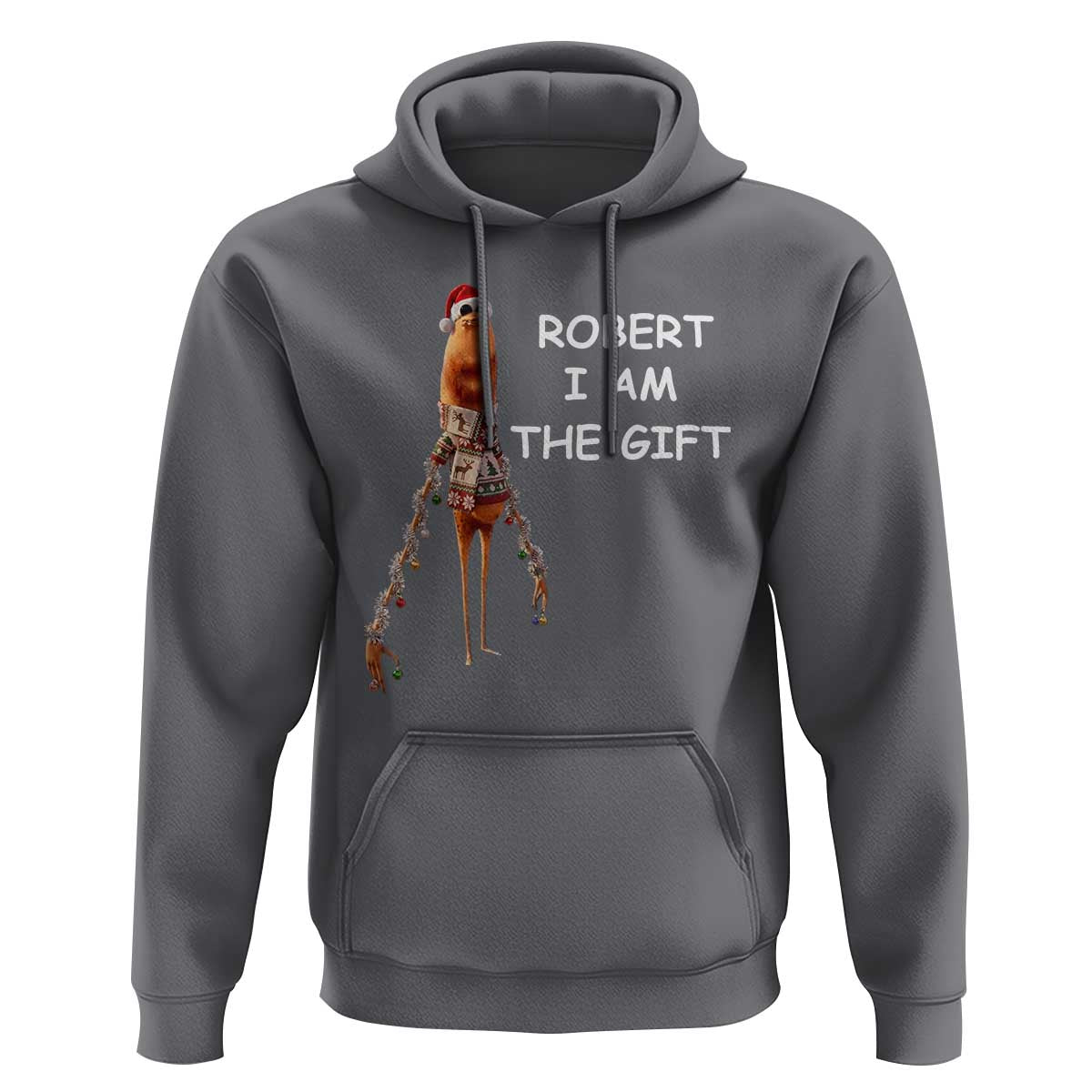 Funny Marcus the Worm in Ugly Christmas Sweater Hoodie Robert I Am the Gift Meme Holiday Humor - Wonder Print Shop