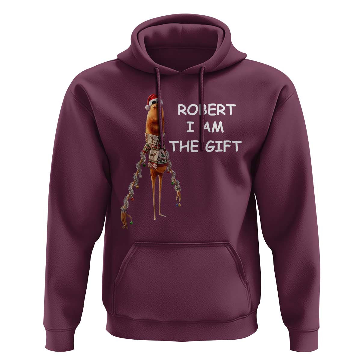 Funny Marcus the Worm in Ugly Christmas Sweater Hoodie Robert I Am the Gift Meme Holiday Humor - Wonder Print Shop