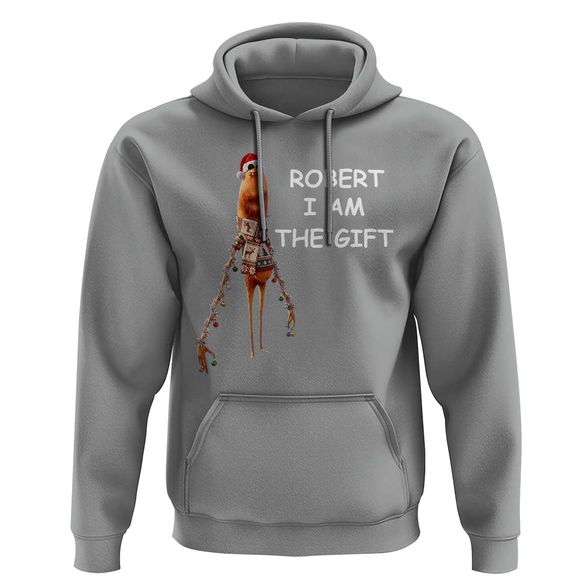 Funny Marcus the Worm in Ugly Christmas Sweater Hoodie Robert I Am the Gift Meme Holiday Humor - Wonder Print Shop