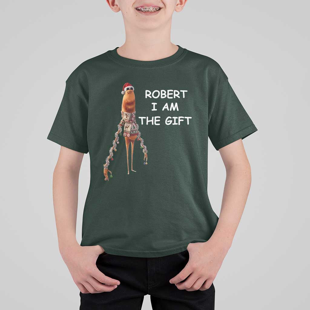 Funny Marcus the Worm in Ugly Christmas Sweater T Shirt For Kid Robert I Am the Gift Meme Holiday Humor - Wonder Print Shop