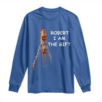 Funny Marcus the Worm in Ugly Christmas Sweater Long Sleeve Shirt Robert I Am the Gift Meme Holiday Humor - Wonder Print Shop