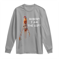 Funny Marcus the Worm in Ugly Christmas Sweater Long Sleeve Shirt Robert I Am the Gift Meme Holiday Humor - Wonder Print Shop