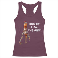 Funny Marcus the Worm in Ugly Christmas Sweater Racerback Tank Top Robert I Am the Gift Meme Holiday Humor - Wonder Print Shop