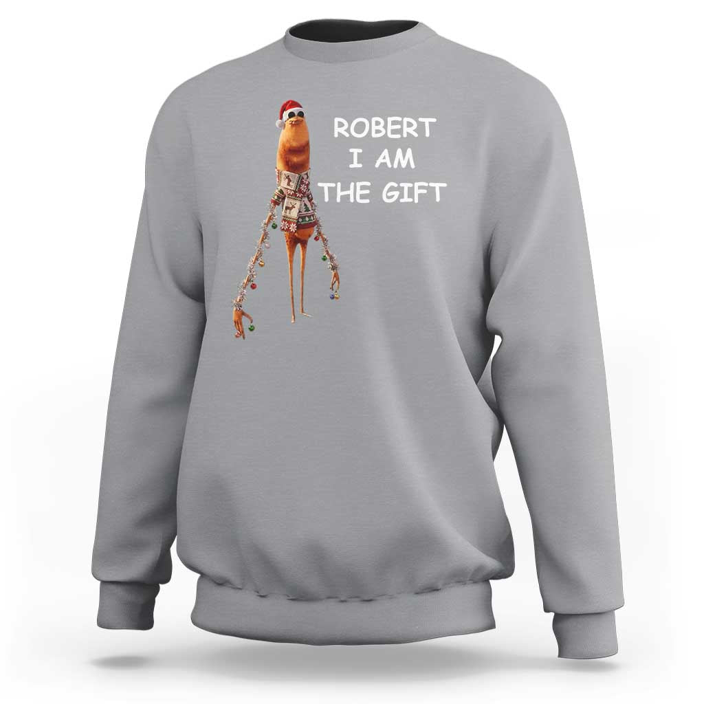 Funny Marcus the Worm in Ugly Christmas Sweater Sweatshirt Robert I Am the Gift Meme Holiday Humor - Wonder Print Shop