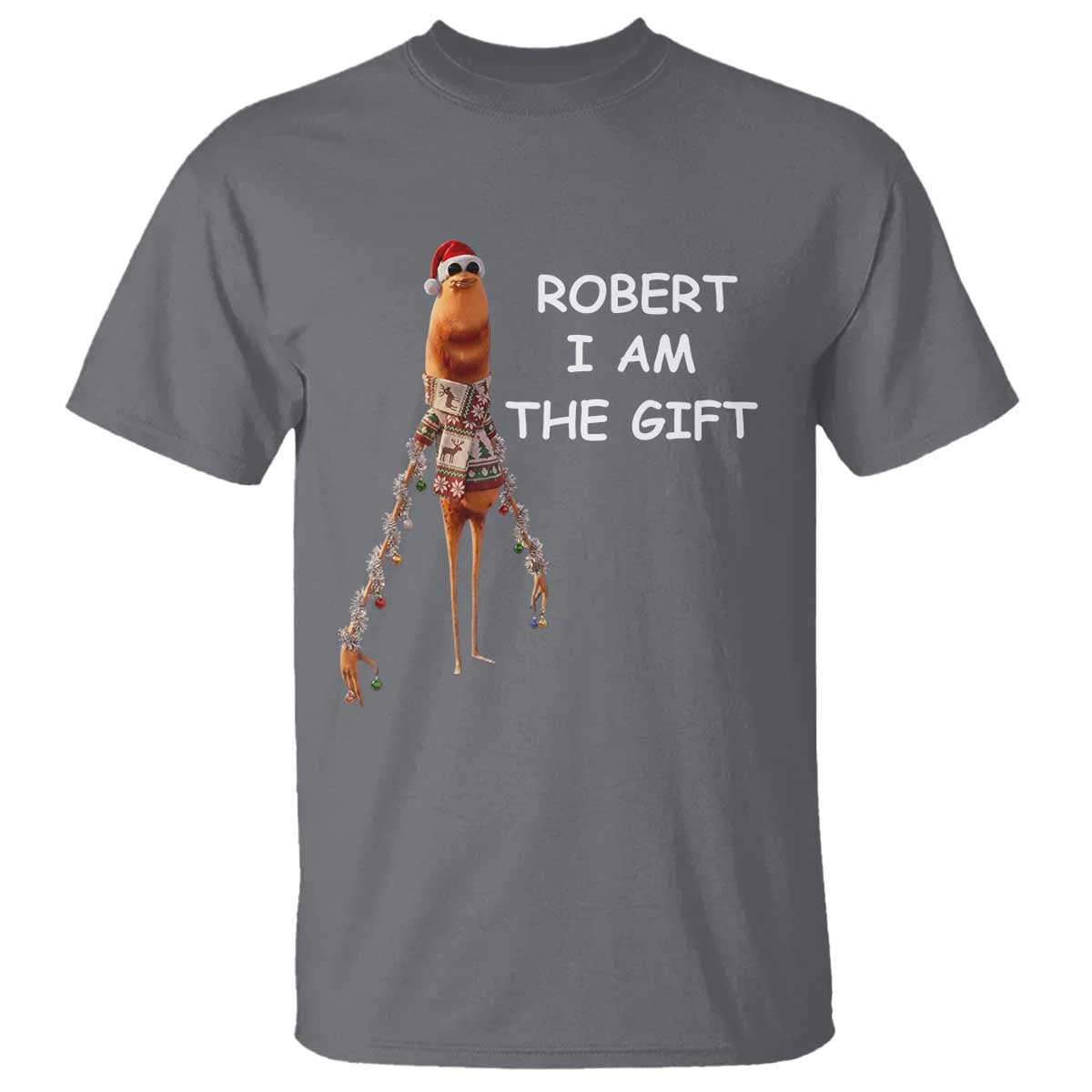 Funny Marcus the Worm in Ugly Christmas Sweater T Shirt Robert I Am the Gift Meme Holiday Humor - Wonder Print Shop
