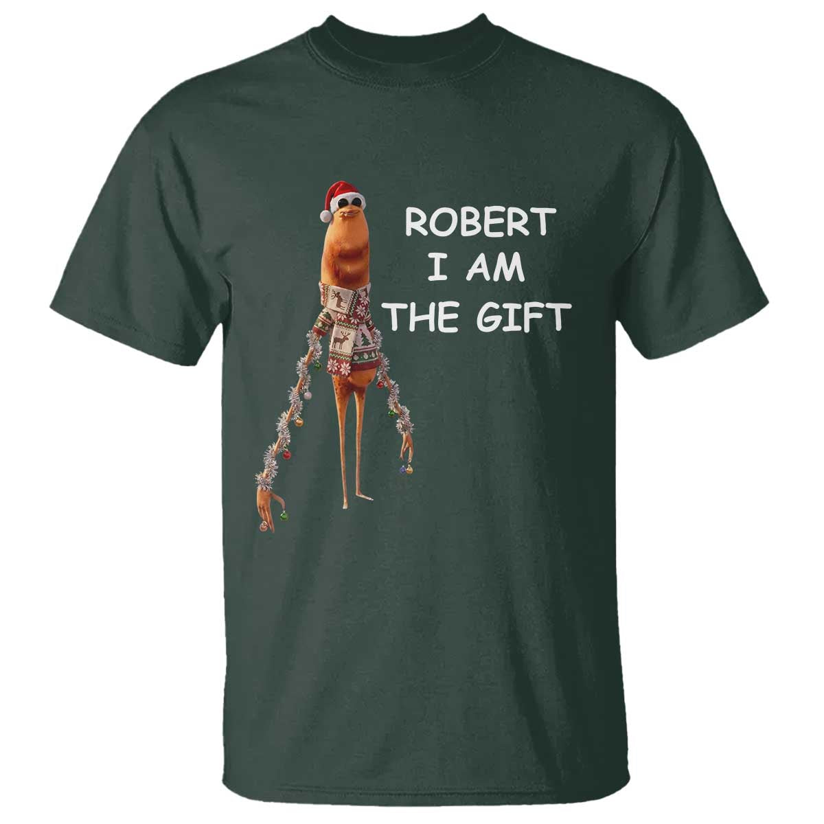 Funny Marcus the Worm in Ugly Christmas Sweater T Shirt Robert I Am the Gift Meme Holiday Humor - Wonder Print Shop