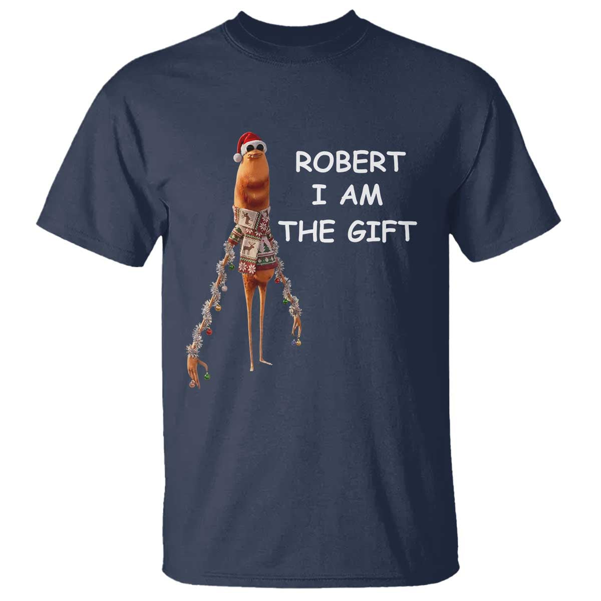 Funny Marcus the Worm in Ugly Christmas Sweater T Shirt Robert I Am the Gift Meme Holiday Humor - Wonder Print Shop