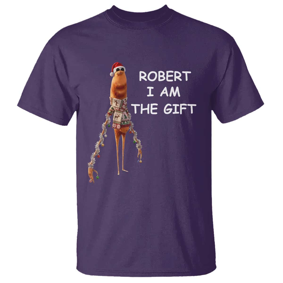 Funny Marcus the Worm in Ugly Christmas Sweater T Shirt Robert I Am the Gift Meme Holiday Humor - Wonder Print Shop