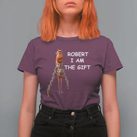 Funny Marcus the Worm in Ugly Christmas Sweater T Shirt For Women Robert I Am the Gift Meme Holiday Humor - Wonder Print Shop