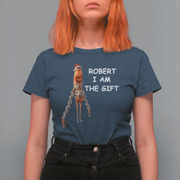 Funny Marcus the Worm in Ugly Christmas Sweater T Shirt For Women Robert I Am the Gift Meme Holiday Humor - Wonder Print Shop