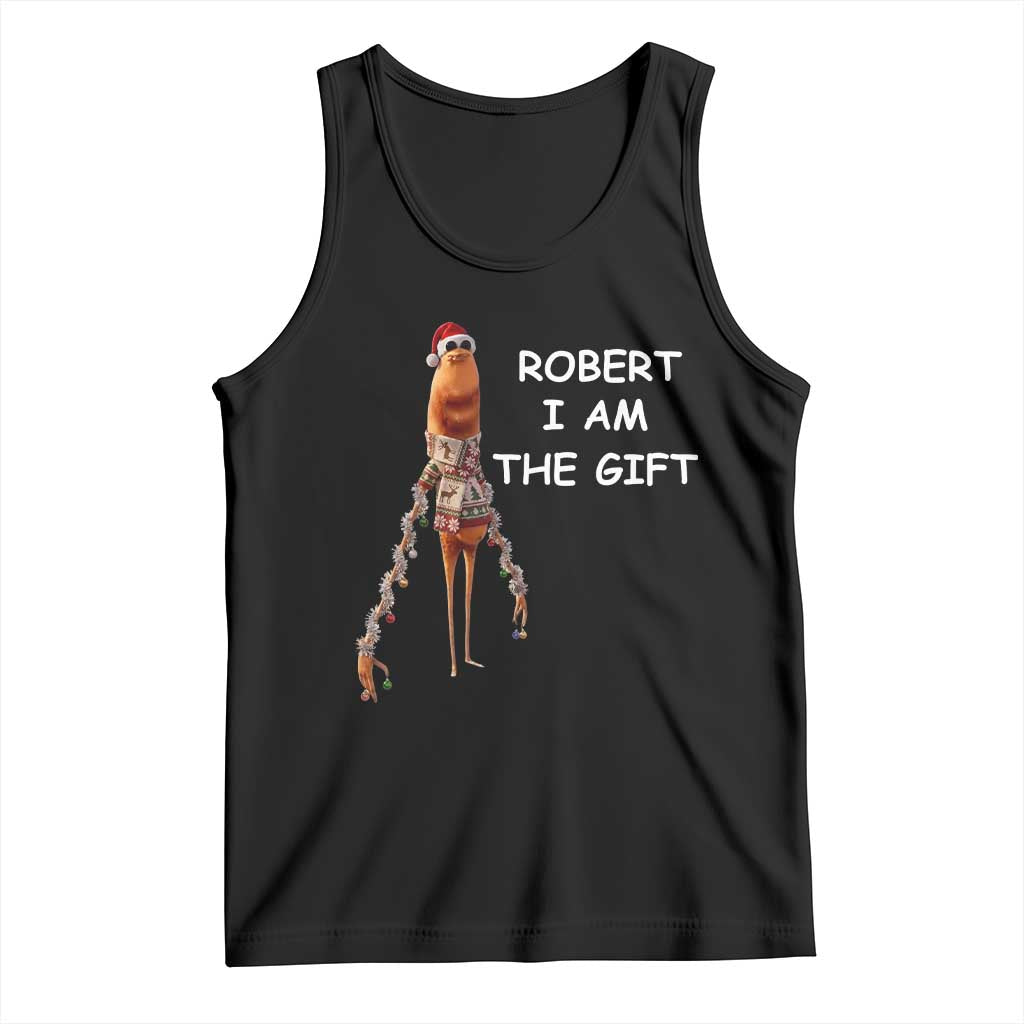 Funny Marcus the Worm in Ugly Christmas Sweater Tank Top Robert I Am the Gift Meme Holiday Humor - Wonder Print Shop
