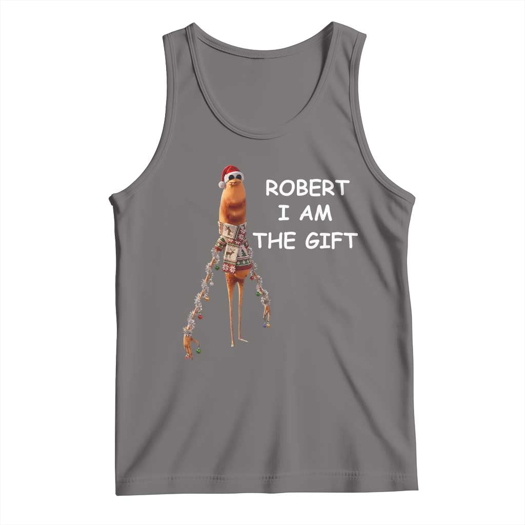 Funny Marcus the Worm in Ugly Christmas Sweater Tank Top Robert I Am the Gift Meme Holiday Humor - Wonder Print Shop