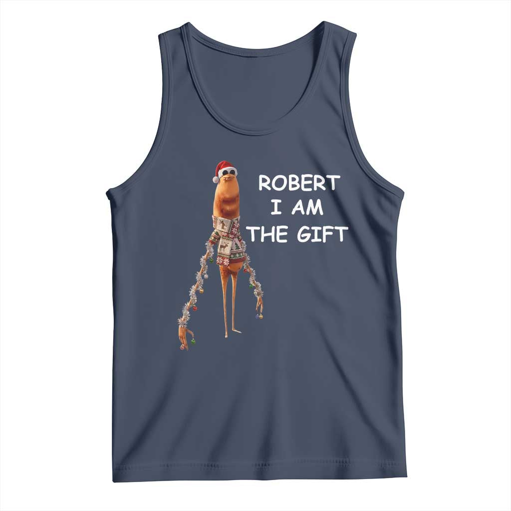 Funny Marcus the Worm in Ugly Christmas Sweater Tank Top Robert I Am the Gift Meme Holiday Humor - Wonder Print Shop