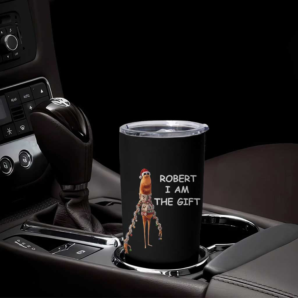 Funny Marcus the Worm in Ugly Christmas Sweater Tumbler Cup Robert I Am the Gift Meme Holiday Humor - Wonder Print Shop
