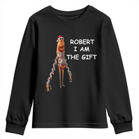 Funny Marcus the Worm in Ugly Christmas Sweater Youth Sweatshirt Robert I Am the Gift Meme Holiday Humor - Wonder Print Shop
