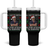 All I Want for Christmas is Steve to Survive Tumbler With Handle Stranger Xmas Wishes Fan Gift - Wonder Print Shop