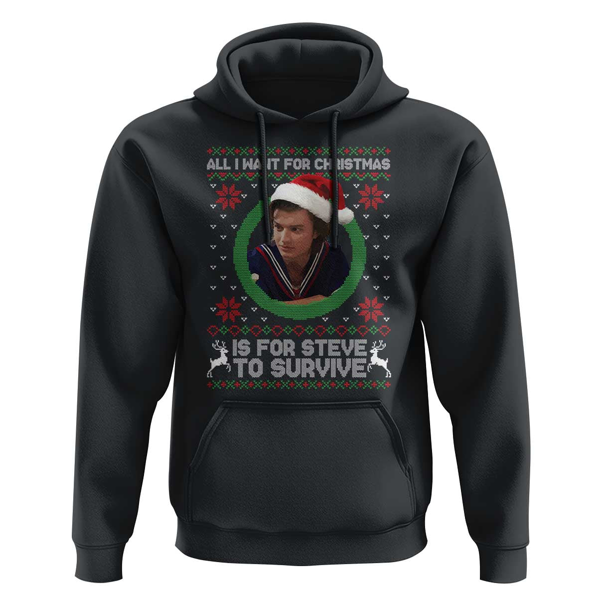 Funny Stranger Xmas Survival Wishes Hoodie All I Want for Christmas is Steve to Survive Fan Gift - Wonder Print Shop