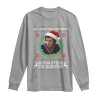 Funny Stranger Xmas Survival Wishes Long Sleeve Shirt All I Want for Christmas is Steve to Survive Fan Gift - Wonder Print Shop
