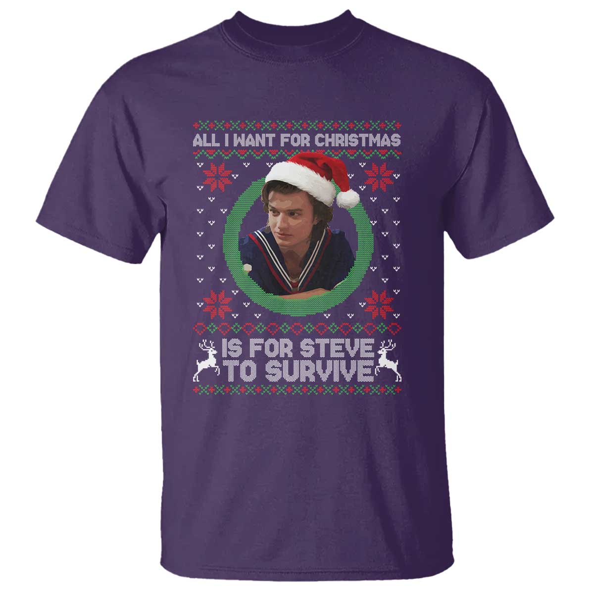Funny Stranger Xmas Survival Wishes T Shirt All I Want for Christmas is Steve to Survive Fan Gift - Wonder Print Shop