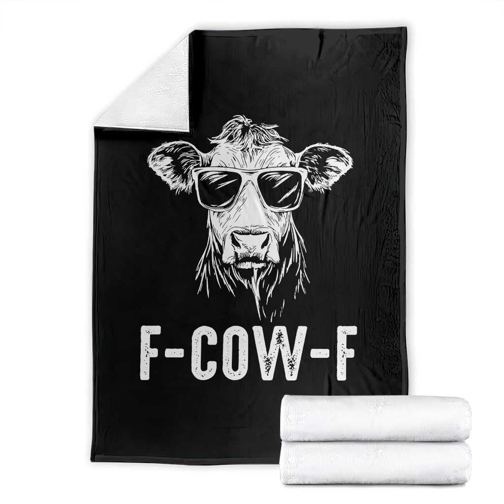 Funny F-Cow-F Cow Attitude Meme Throw Blanket Subtle Sass Farm Fresh Humor - Wonder Print Shop