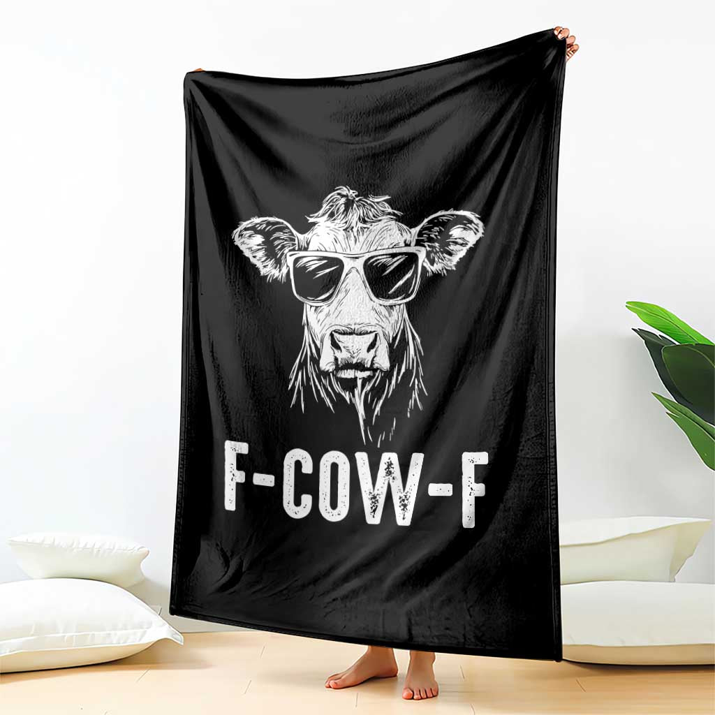 Funny F-Cow-F Cow Attitude Meme Throw Blanket Subtle Sass Farm Fresh Humor - Wonder Print Shop
