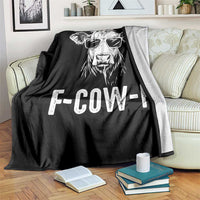 Funny F-Cow-F Cow Attitude Meme Throw Blanket Subtle Sass Farm Fresh Humor - Wonder Print Shop