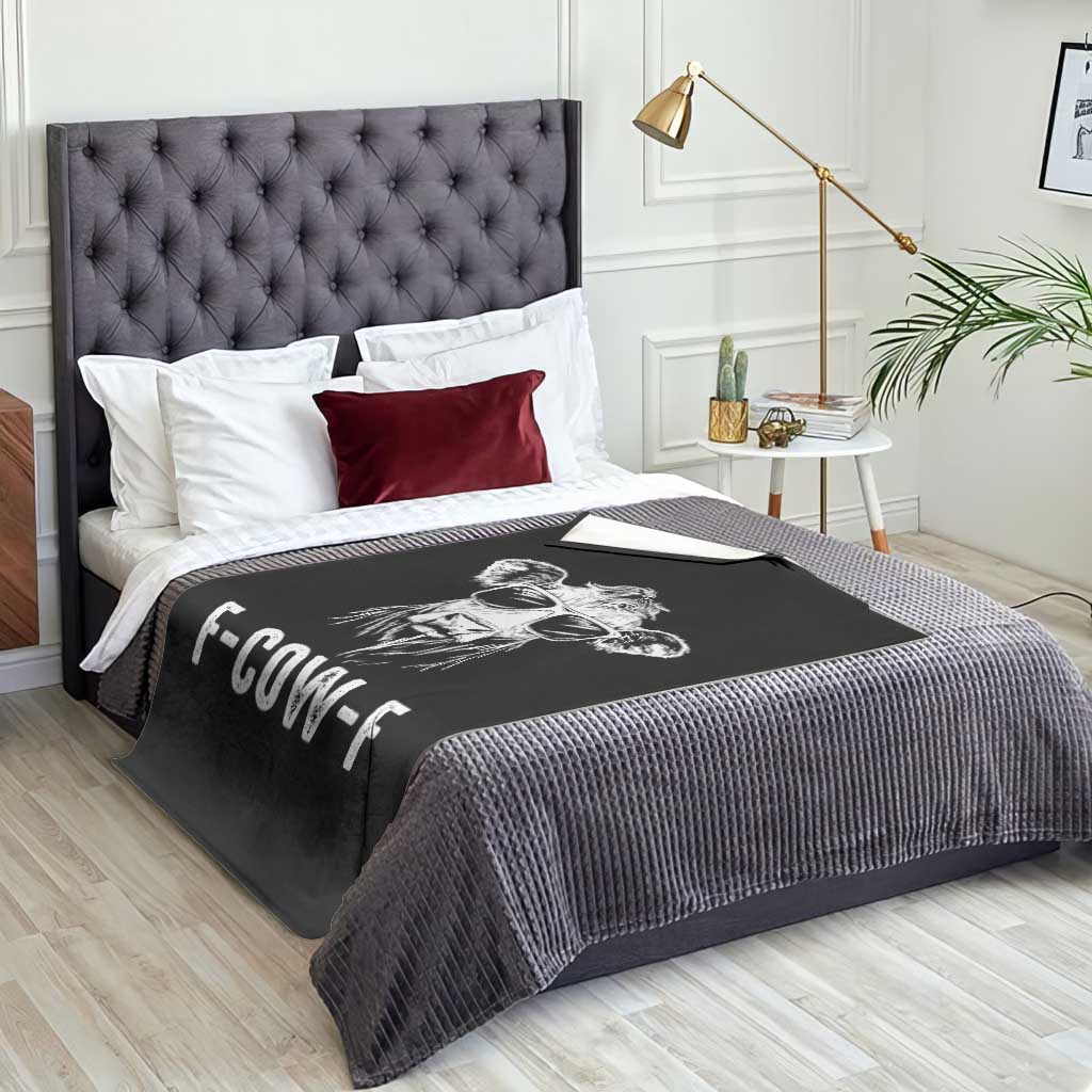 Funny F-Cow-F Cow Attitude Meme Throw Blanket Subtle Sass Farm Fresh Humor - Wonder Print Shop