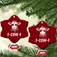 Funny F-Cow-F Cow Attitude Meme Ceramic Ornament Subtle Sass Farm Fresh Humor - Wonder Print Shop
