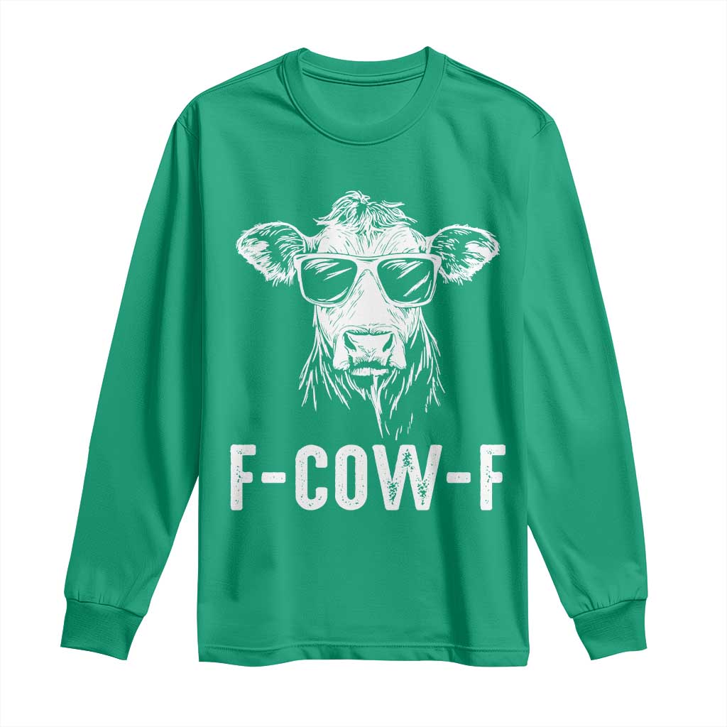 Funny F-Cow-F Cow Attitude Meme Long Sleeve Shirt Subtle Sass Farm Fresh Humor - Wonder Print Shop