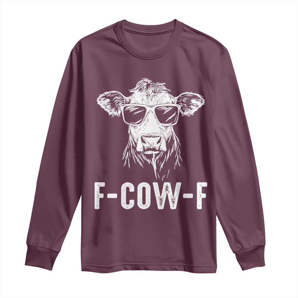 Funny F-Cow-F Cow Attitude Meme Long Sleeve Shirt Subtle Sass Farm Fresh Humor - Wonder Print Shop