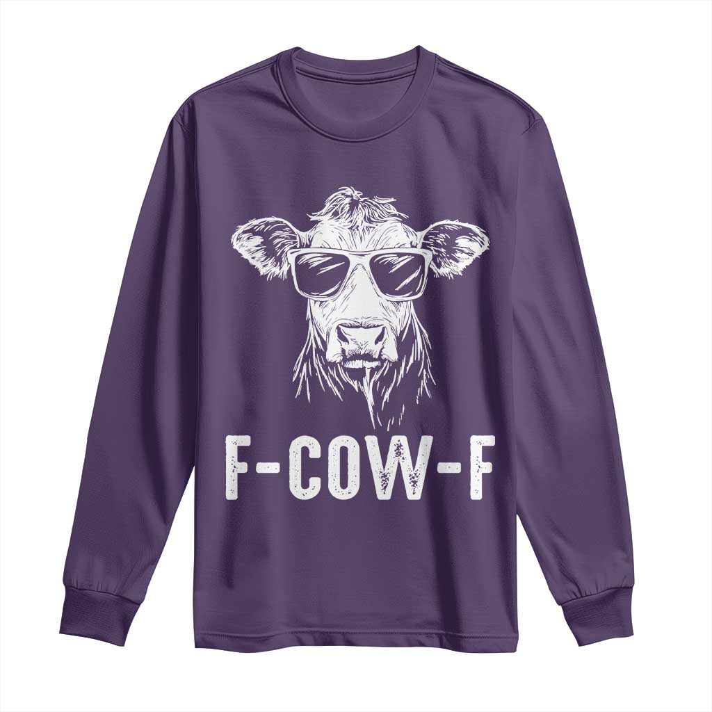 Funny F-Cow-F Cow Attitude Meme Long Sleeve Shirt Subtle Sass Farm Fresh Humor - Wonder Print Shop