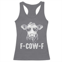 Funny F-Cow-F Cow Attitude Meme Racerback Tank Top Subtle Sass Farm Fresh Humor - Wonder Print Shop