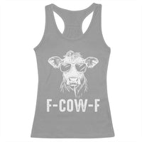 Funny F-Cow-F Cow Attitude Meme Racerback Tank Top Subtle Sass Farm Fresh Humor - Wonder Print Shop