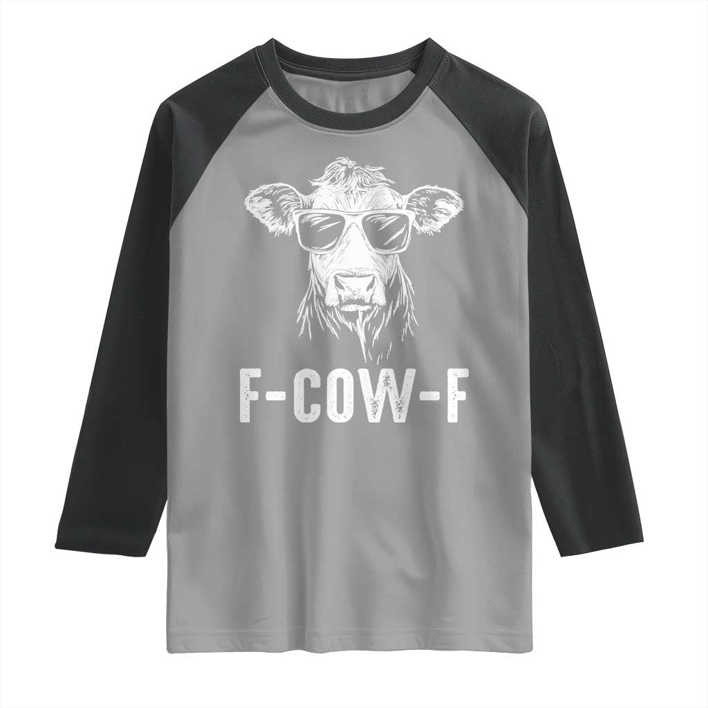 Funny F-Cow-F Cow Attitude Meme Raglan Shirt Subtle Sass Farm Fresh Humor - Wonder Print Shop