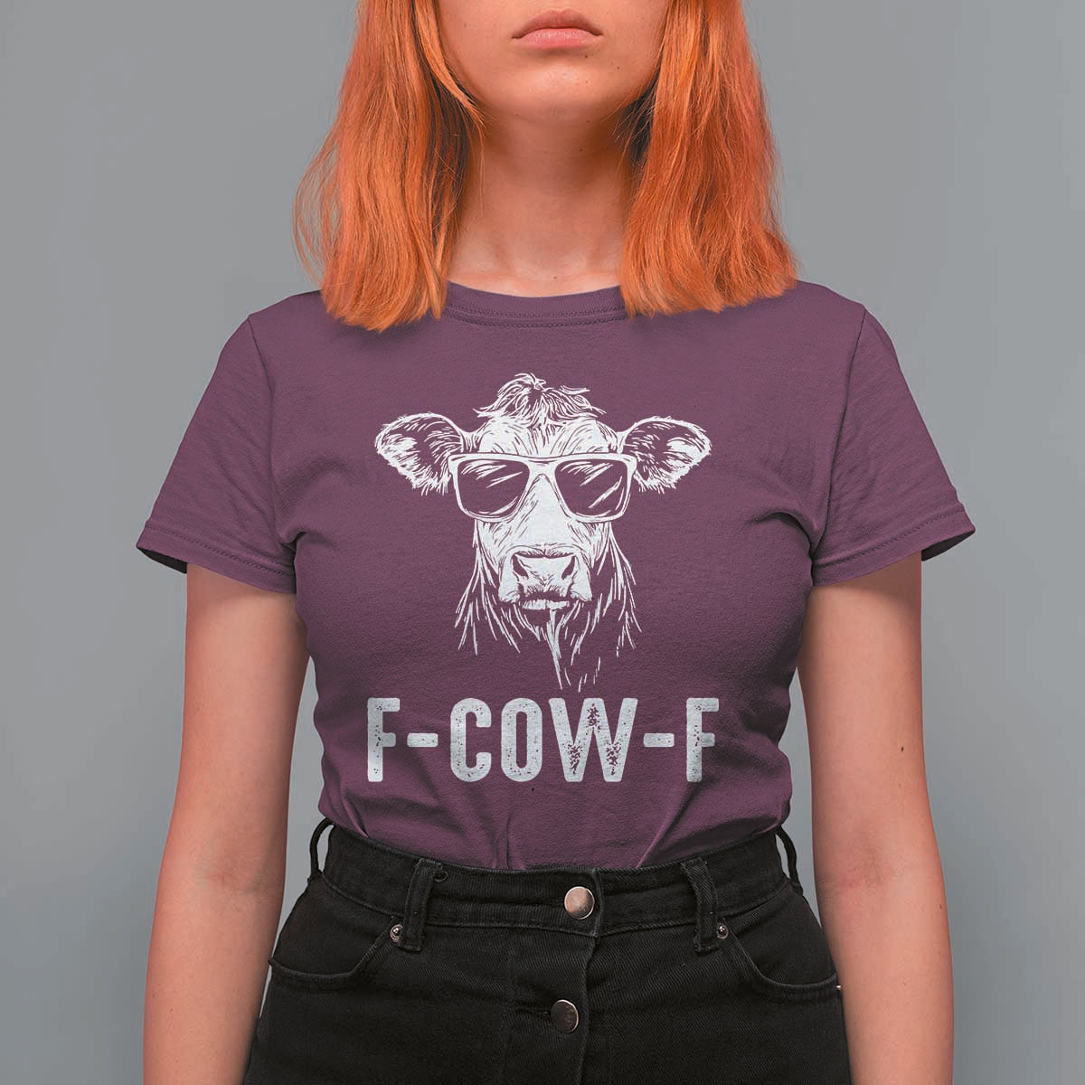 Funny F-Cow-F Cow Attitude Meme T Shirt For Women Subtle Sass Farm Fresh Humor - Wonder Print Shop