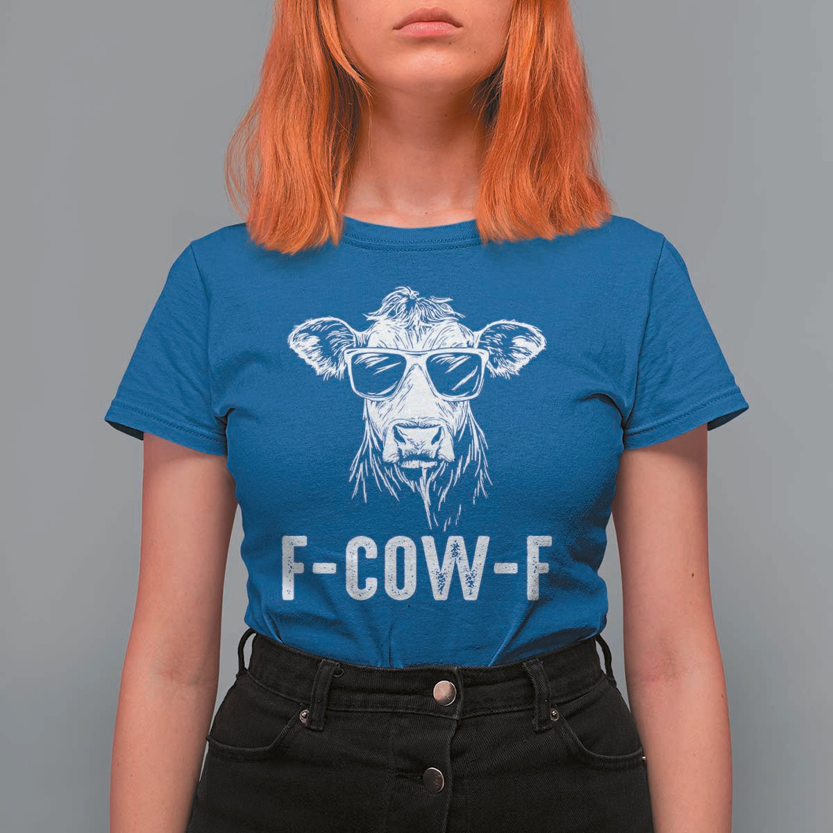 Funny F-Cow-F Cow Attitude Meme T Shirt For Women Subtle Sass Farm Fresh Humor - Wonder Print Shop