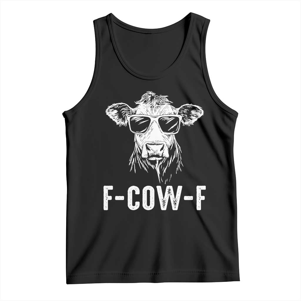 Funny F-Cow-F Cow Attitude Meme Tank Top Subtle Sass Farm Fresh Humor - Wonder Print Shop