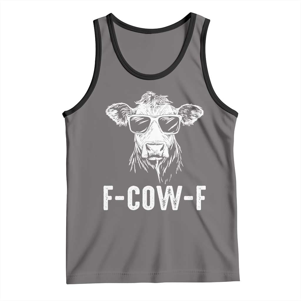 Funny F-Cow-F Cow Attitude Meme Tank Top Subtle Sass Farm Fresh Humor - Wonder Print Shop