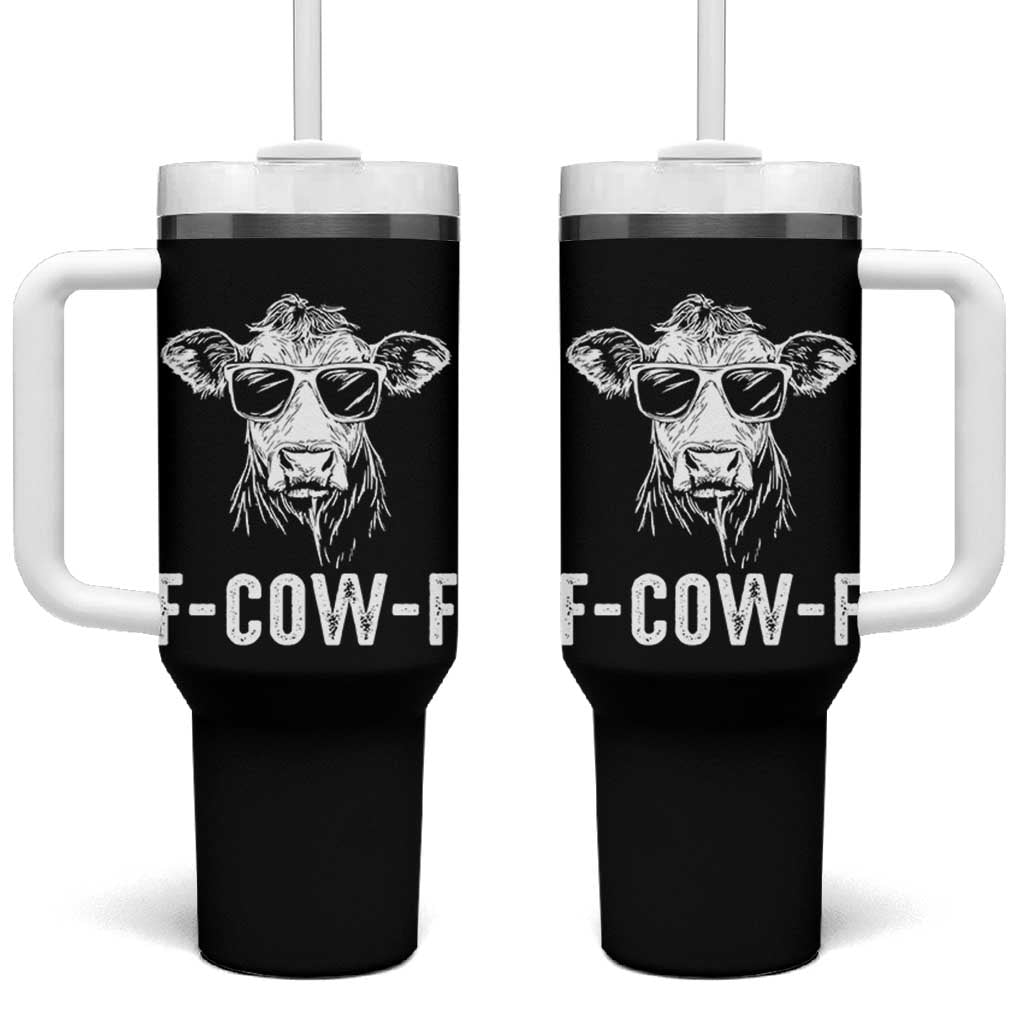 Funny F-Cow-F Cow Attitude Meme Tumbler With Handle Subtle Sass Farm Fresh Humor - Wonder Print Shop