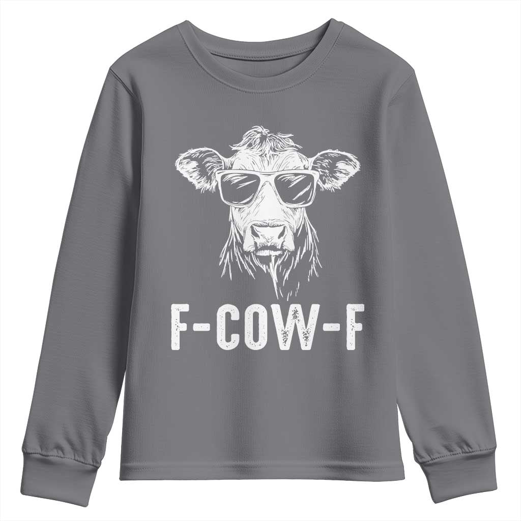 Funny F-Cow-F Cow Attitude Meme Youth Sweatshirt Subtle Sass Farm Fresh Humor - Wonder Print Shop