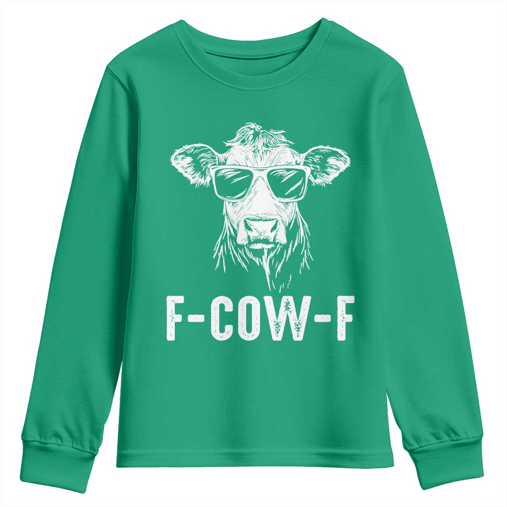 Funny F-Cow-F Cow Attitude Meme Youth Sweatshirt Subtle Sass Farm Fresh Humor - Wonder Print Shop
