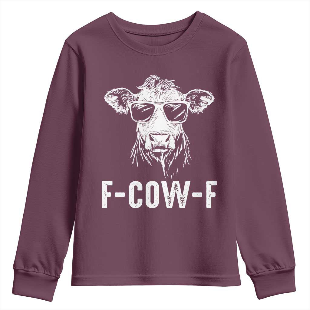Funny F-Cow-F Cow Attitude Meme Youth Sweatshirt Subtle Sass Farm Fresh Humor - Wonder Print Shop