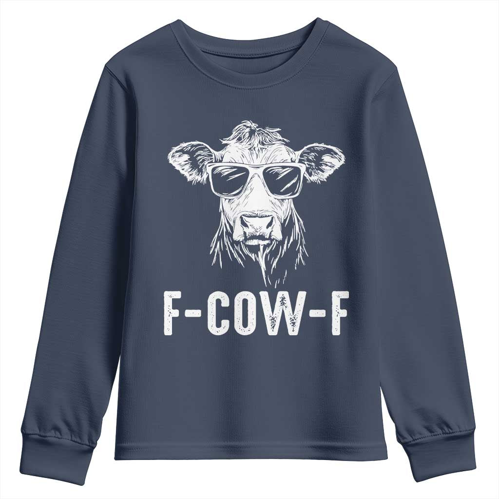 Funny F-Cow-F Cow Attitude Meme Youth Sweatshirt Subtle Sass Farm Fresh Humor - Wonder Print Shop