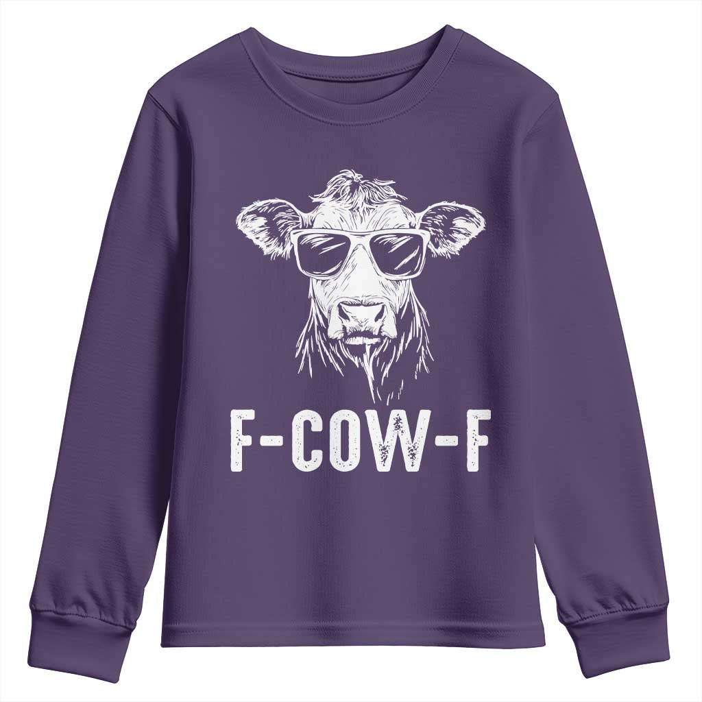 Funny F-Cow-F Cow Attitude Meme Youth Sweatshirt Subtle Sass Farm Fresh Humor - Wonder Print Shop