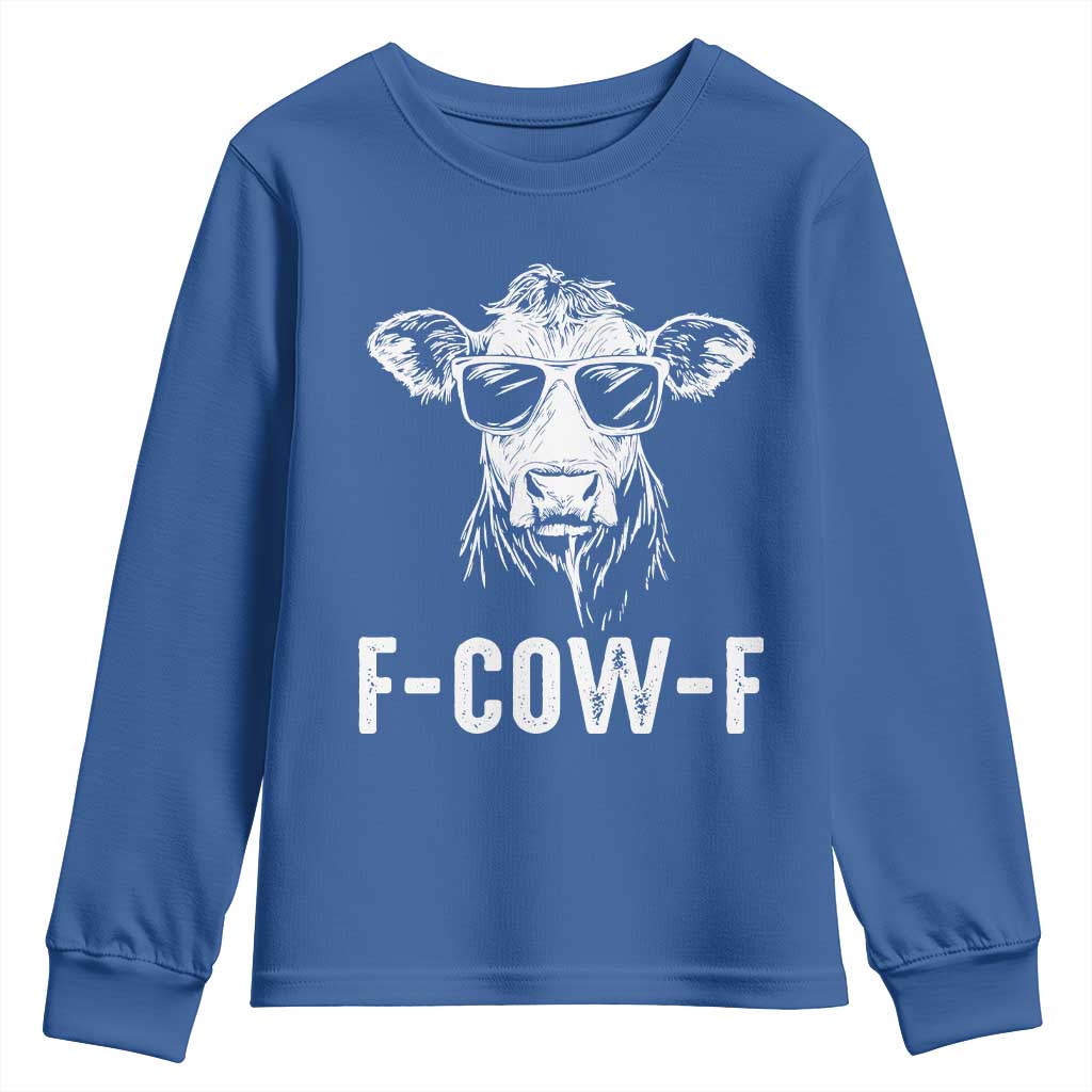 Funny F-Cow-F Cow Attitude Meme Youth Sweatshirt Subtle Sass Farm Fresh Humor - Wonder Print Shop