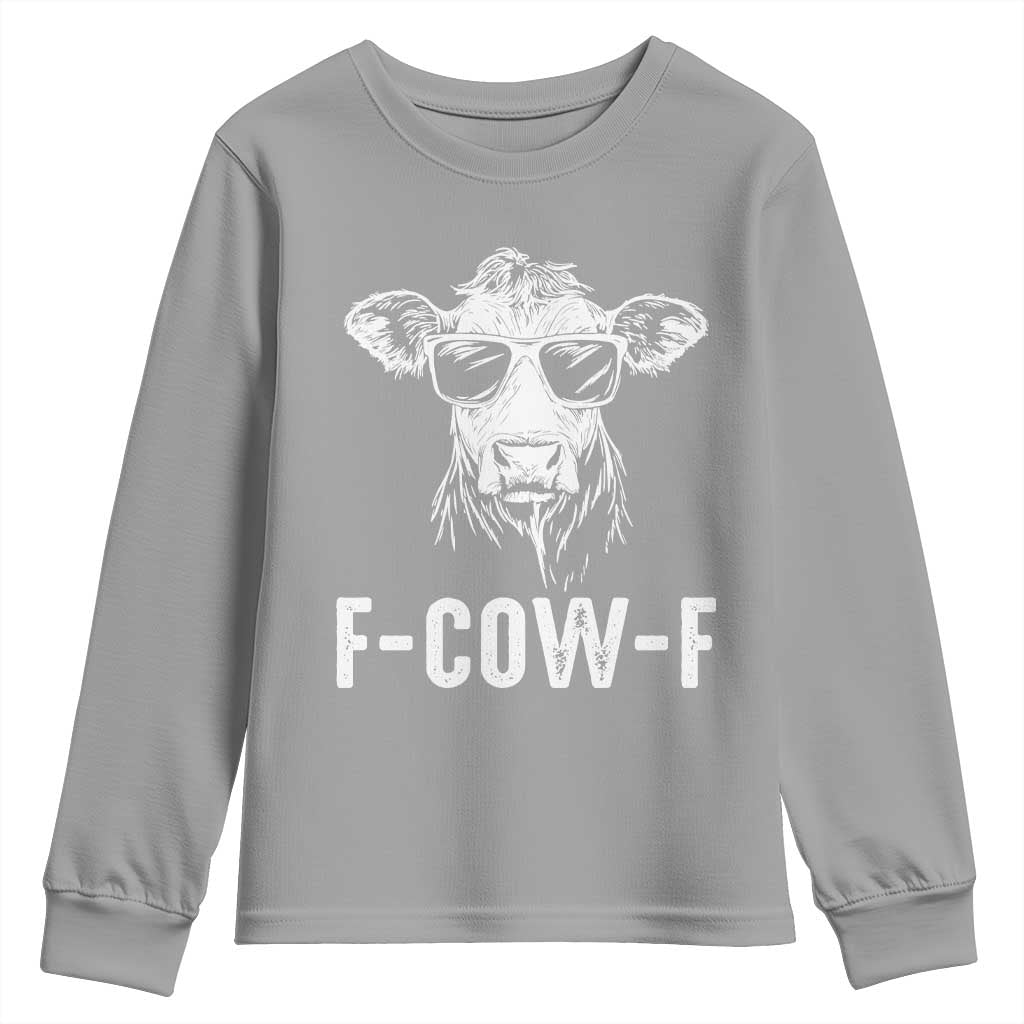 Funny F-Cow-F Cow Attitude Meme Youth Sweatshirt Subtle Sass Farm Fresh Humor - Wonder Print Shop