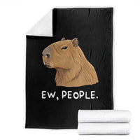 Anti Social Capybara Meme Throw Blanket Ew People Sarcastic Funny Introvert Gift - Wonder Print Shop